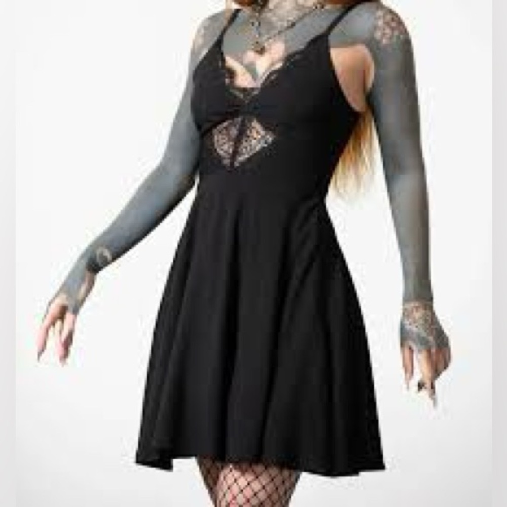 Killstar Sacralgia Dress Black w/ Lace Size XL - Picture 7 of 13